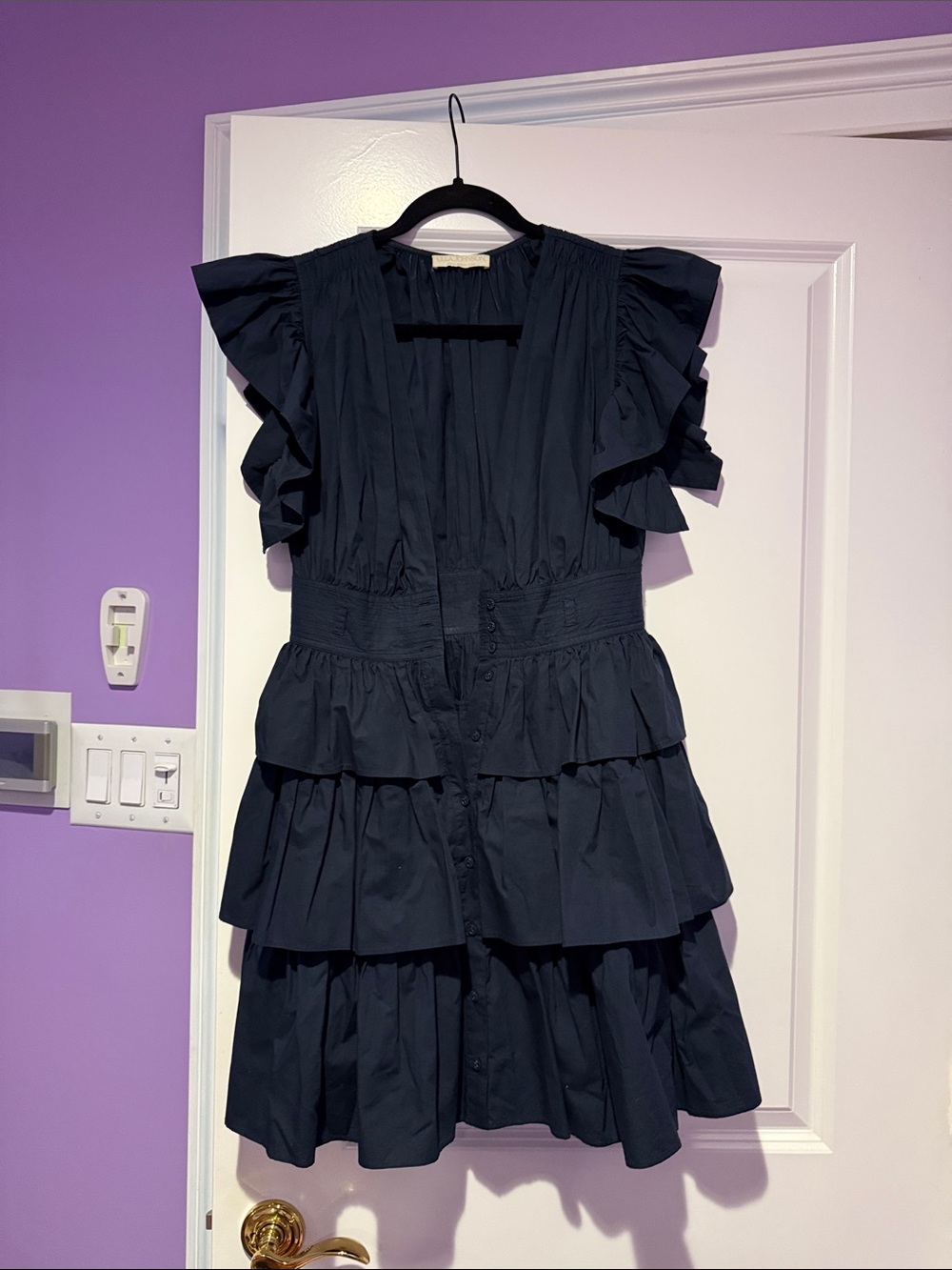 Ulla Johnson Sena Tiered Flutter-Sleeve Dress